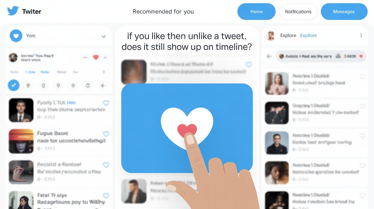if you like then unlike a tweet does it show up on timeline