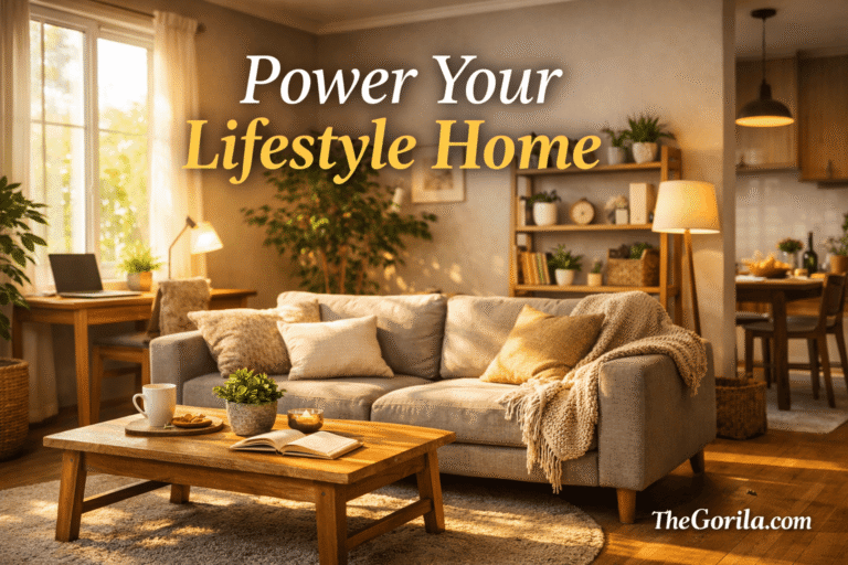 Lifestyle Home interior showing a calm, modern living space that supports comfort, productivity, and well-being